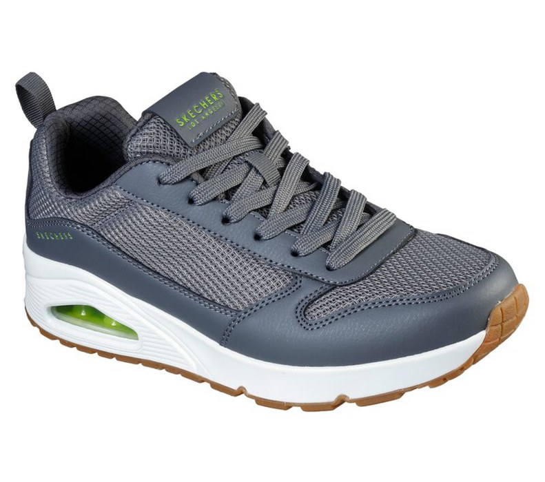 Skechers Herr Mörk Grå Snörskor - Uno - Fastime - Sverige (DGAEC-6417)